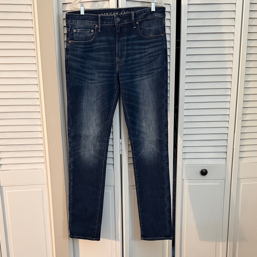 American Eagle Outfitters Men's Deep Indigo Slim Jeans